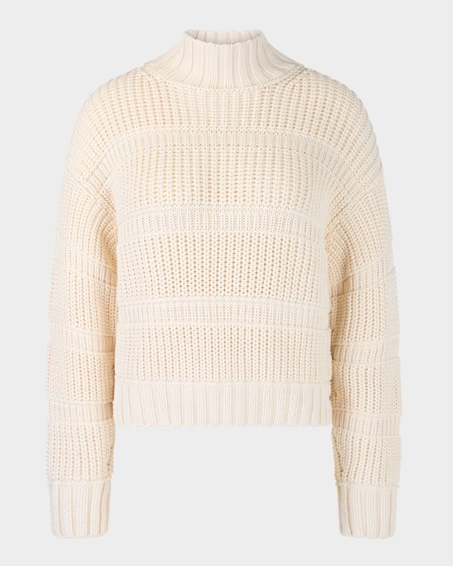 Mock-Neck Mixed Stitch Sweater